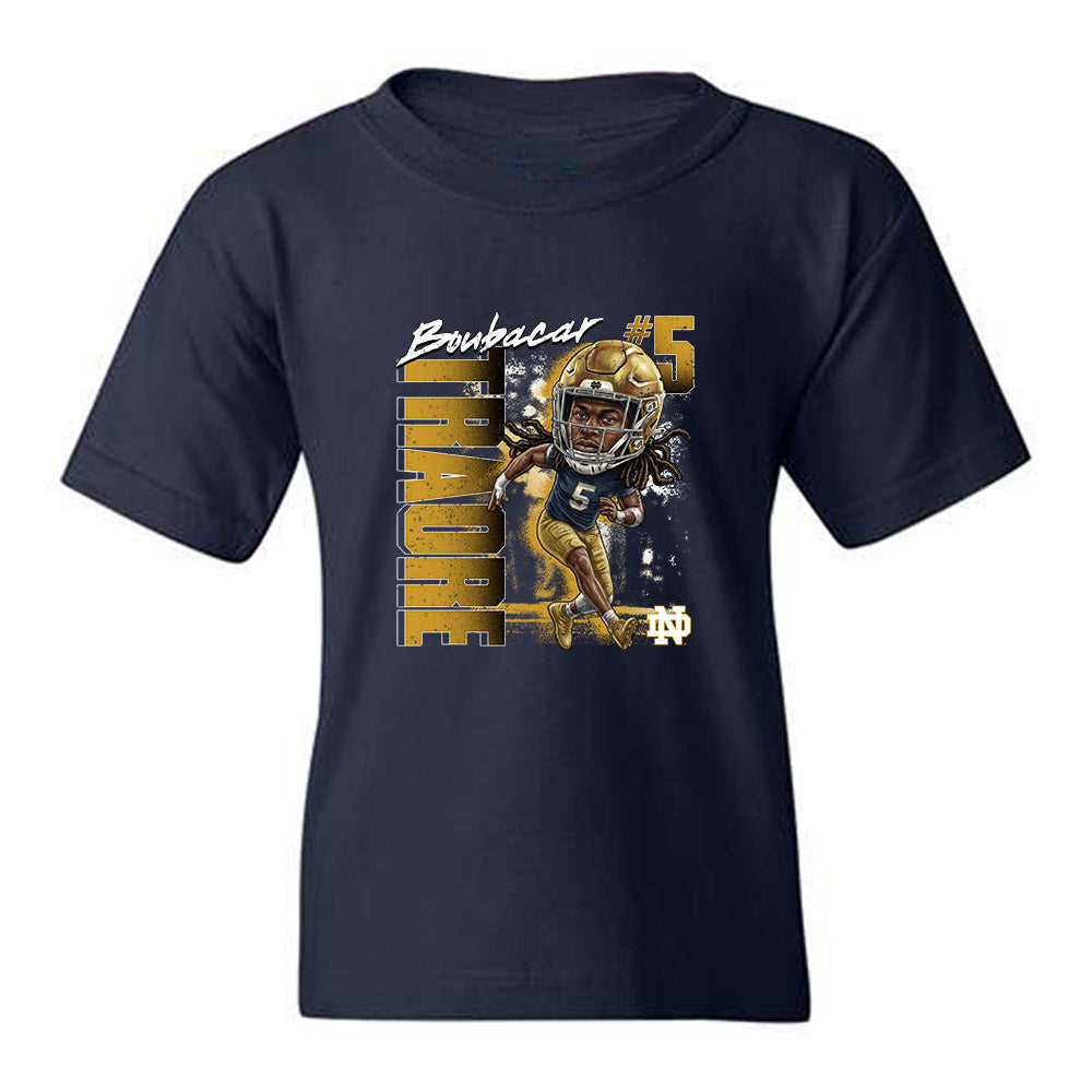 Notre Dame - NCAA Football : Boubacar Traore - Caricature Youth T-Shirt-0