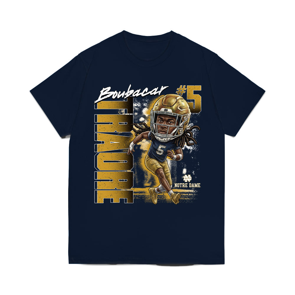 Notre Dame - NCAA Football : Boubacar Traore - Caricature Comfort Colors T-Shirt-0