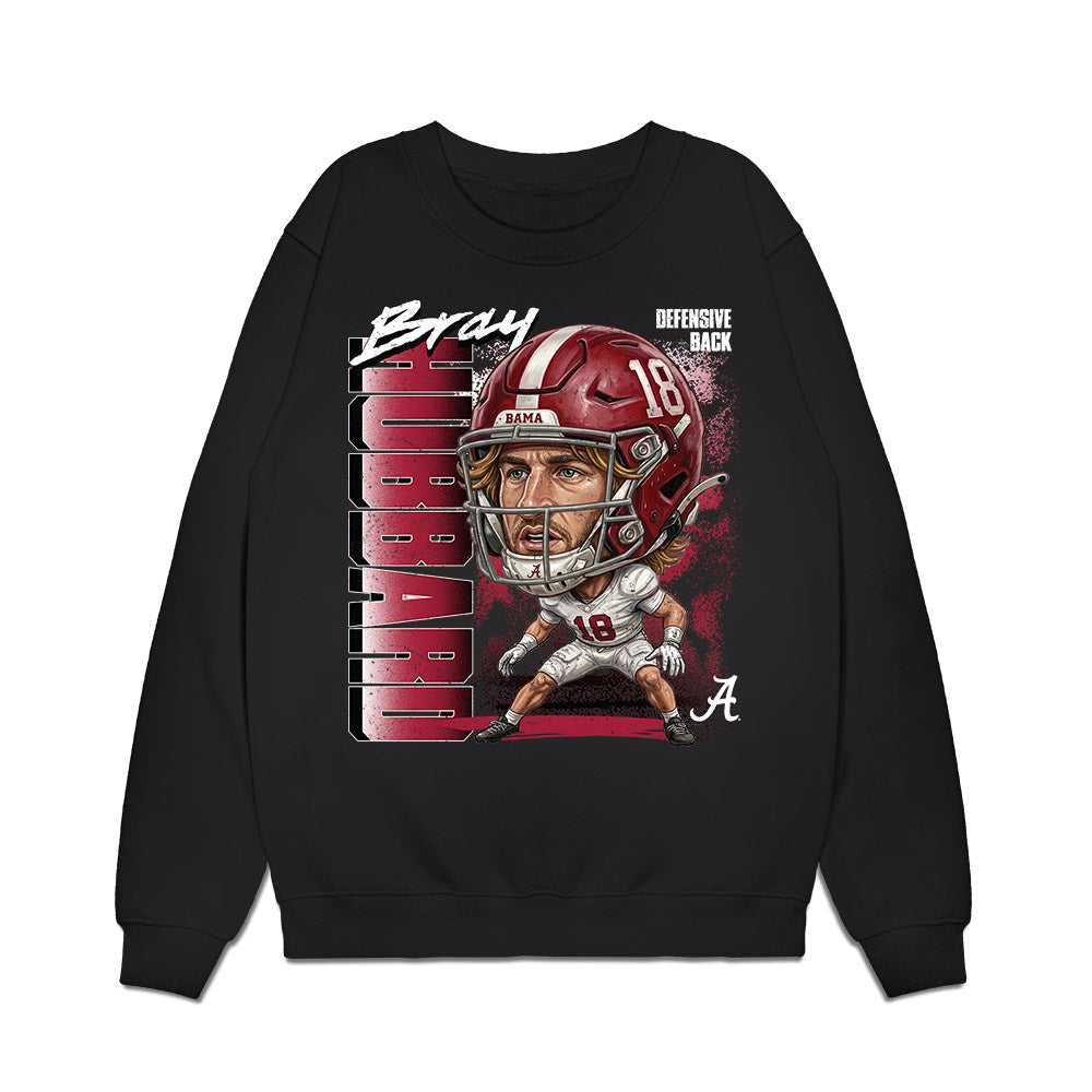 Alabama - NCAA Football : Bray Hubbard - Caricature Premium Crewneck Sweatshirt-0