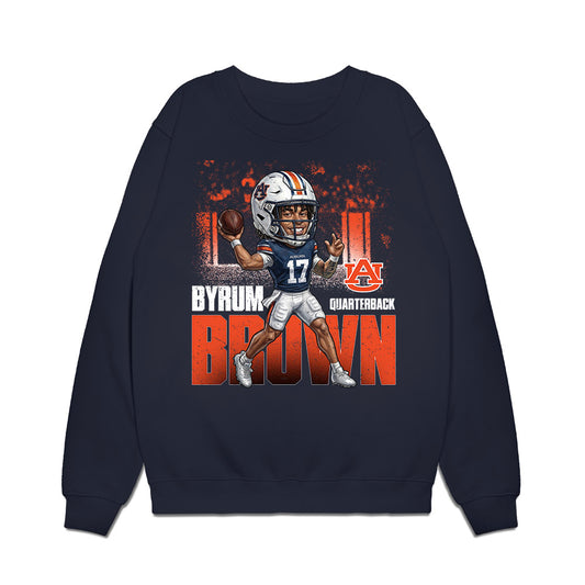 Auburn - NCAA Football : Byrum Brown - Caricature Premium Crewneck Sweatshirt-0