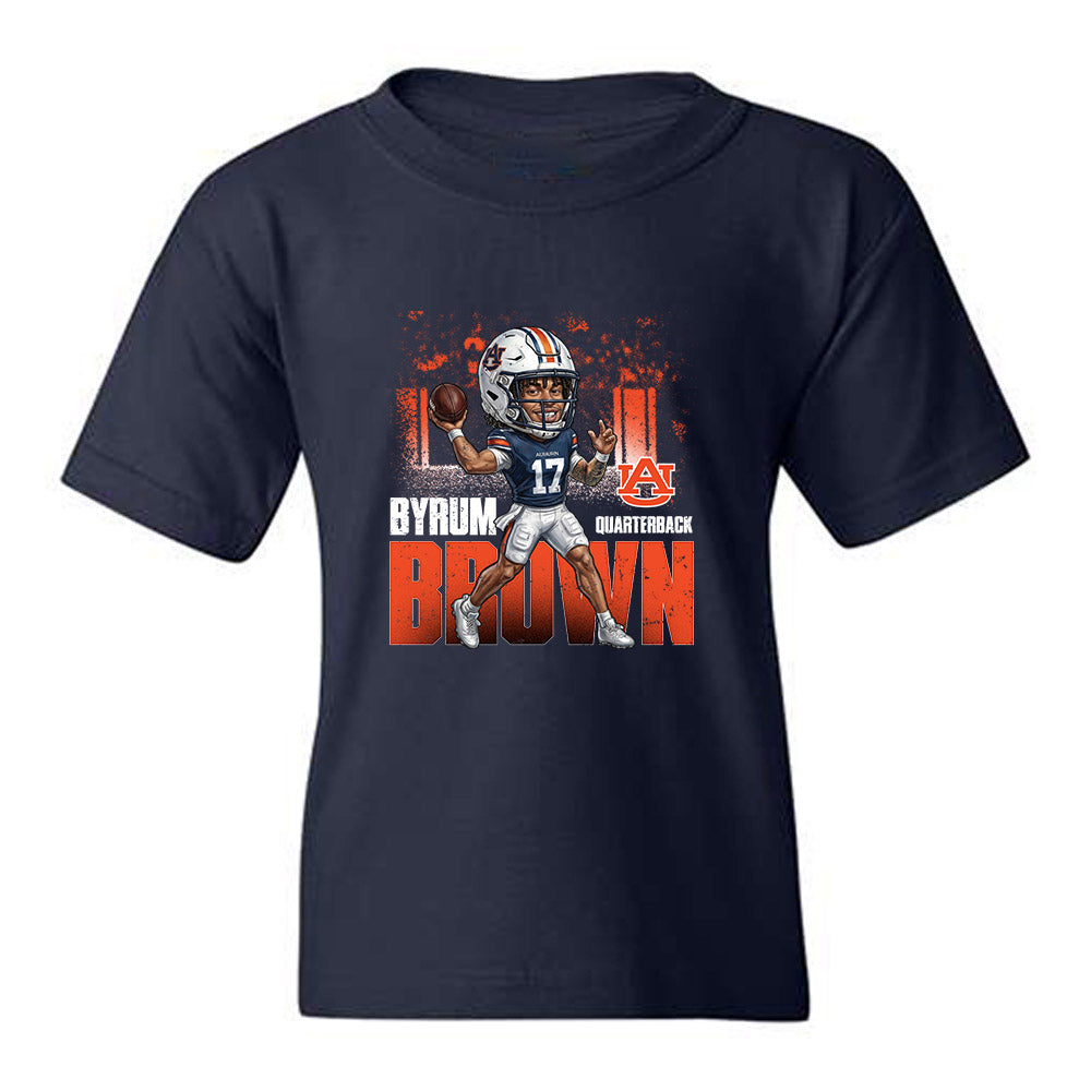 Auburn - NCAA Football : Byrum Brown - Caricature Youth T-Shirt-0