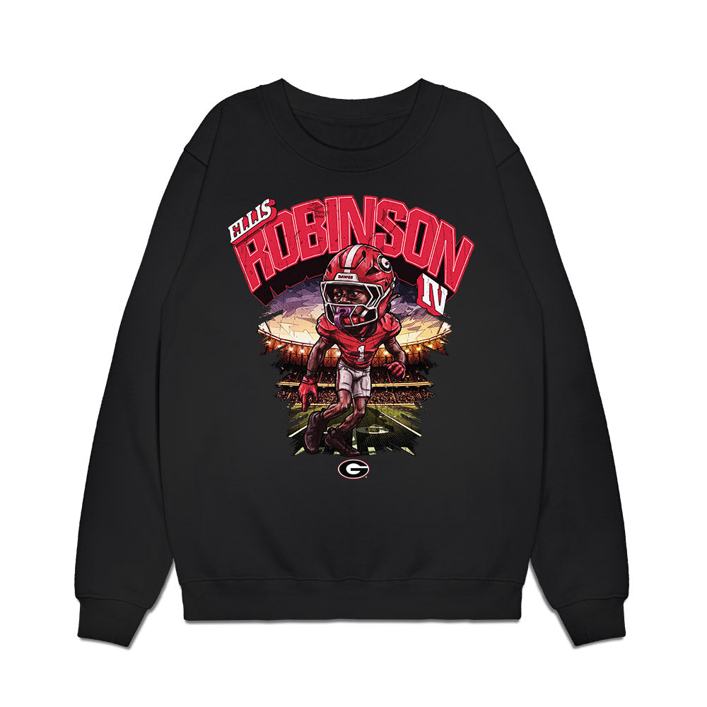 Georgia - NCAA Football : Ellis Robinson IV - Bobble Head Premium Crewneck Sweatshirt-0