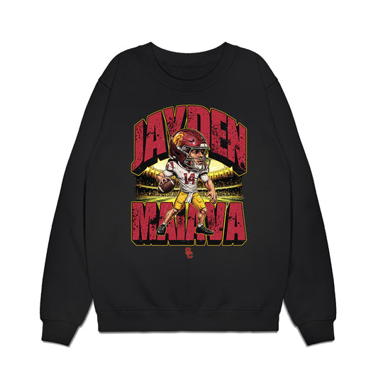 USC - NCAA Football : Jayden Maiava - Caricature Premium Crewneck Sweatshirt-0