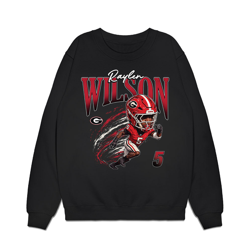 Georgia - NCAA Football : Raylen Wilson - Bobble Head Premium Crewneck Sweatshirt-0