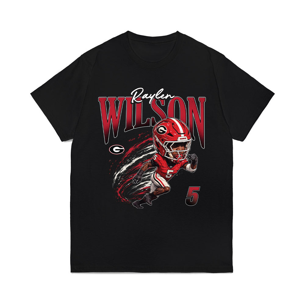 Georgia - NCAA Football : Raylen Wilson - Bobble Head Comfort Colors T-Shirt-0