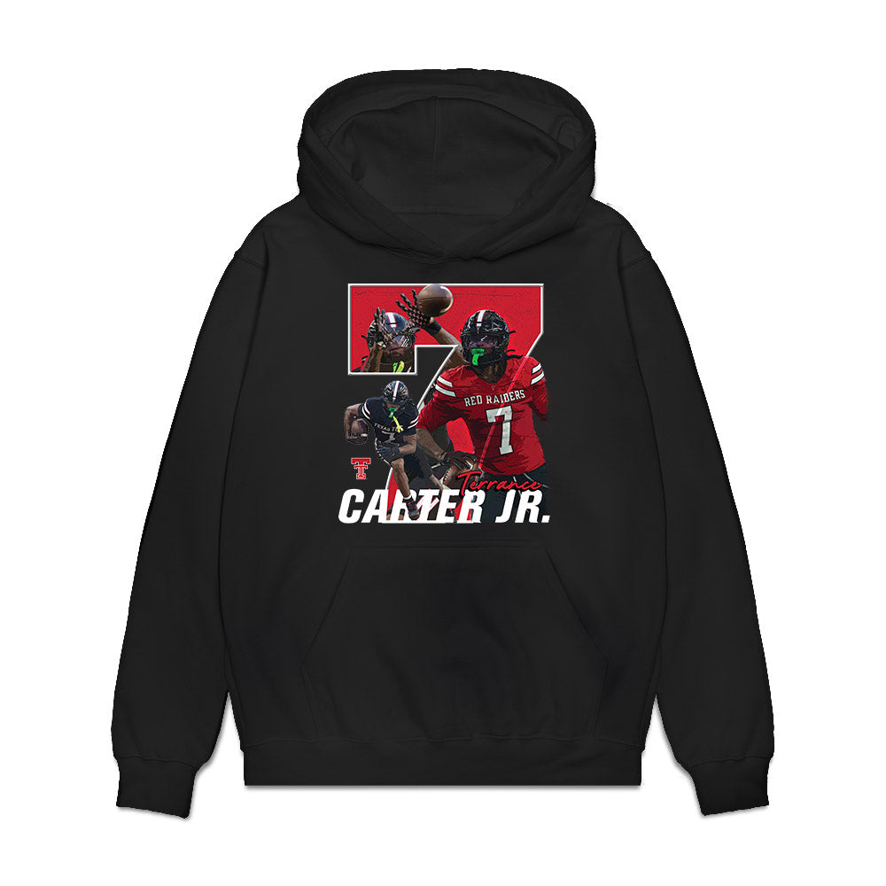Texas Tech - NCAA Football : Terrance Carter Jr - Collage Premium Hooded Sweatshirt-0