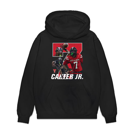Texas Tech - NCAA Football : Terrance Carter Jr - Collage Premium Hooded Sweatshirt-0