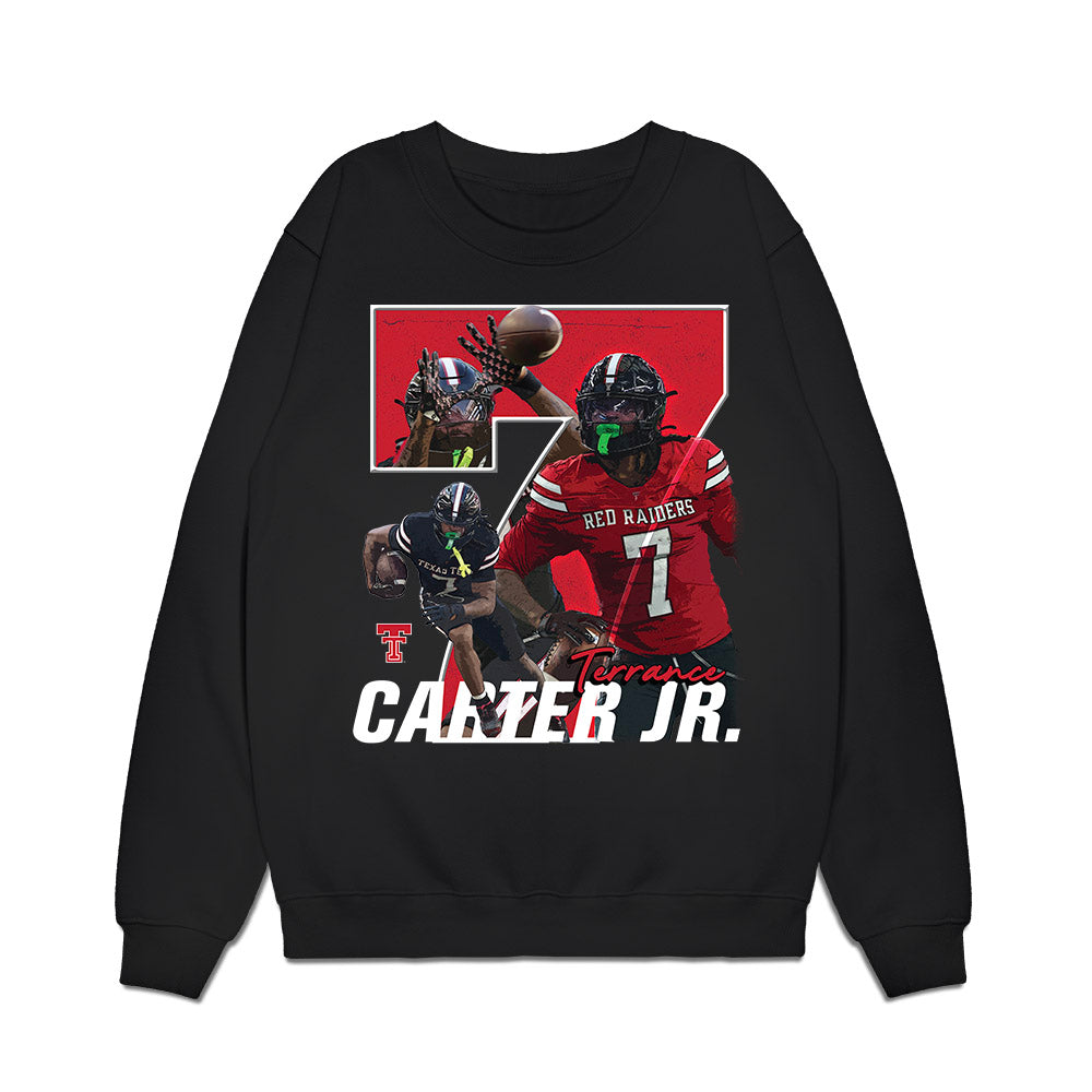 Texas Tech - NCAA Football : Terrance Carter Jr - Collage Premium Crewneck Sweatshirt-0