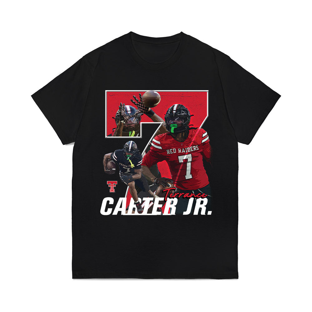 Texas Tech - NCAA Football : Terrance Carter Jr - Collage Comfort Colors T-Shirt-0