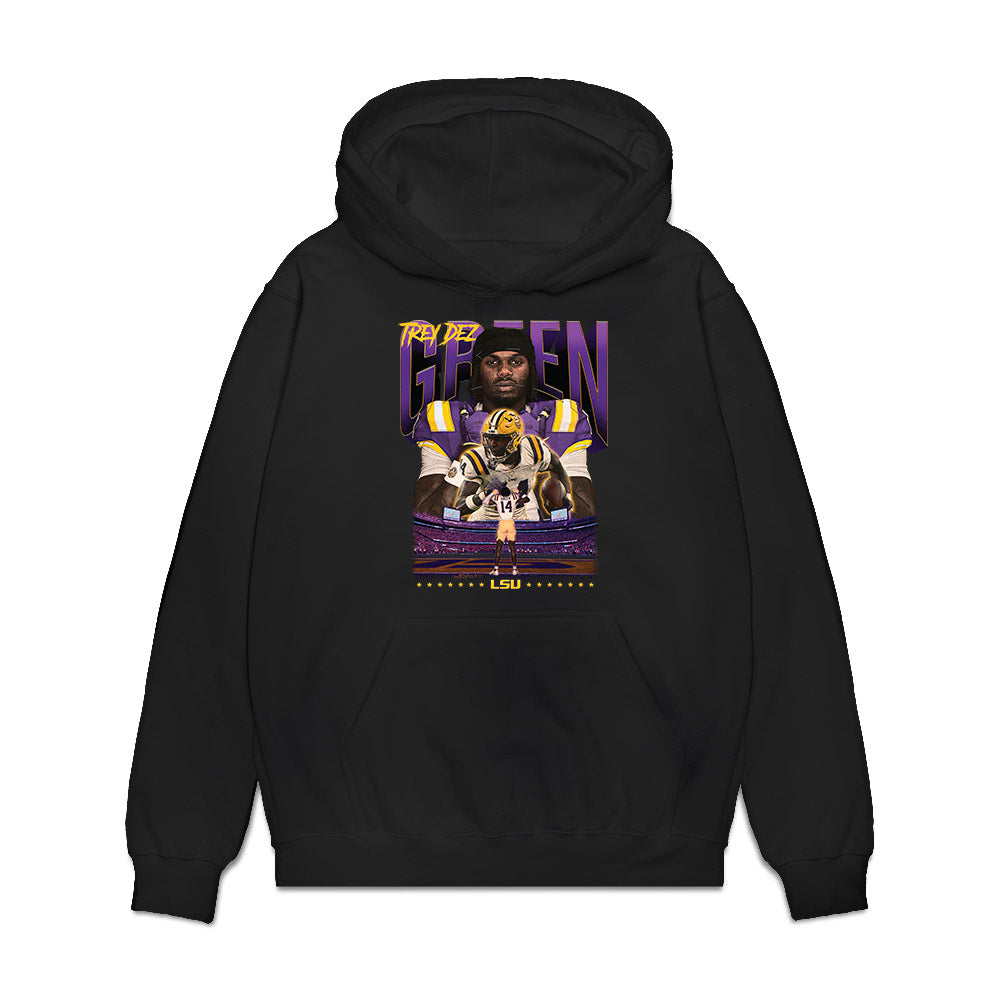 LSU - NCAA Football : Trey'Dez Green - Collage Premium Hooded Sweatshirt-0