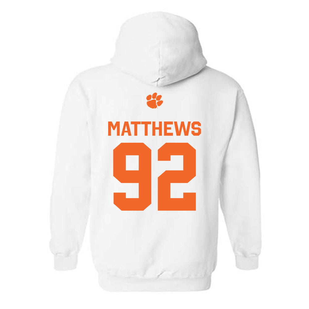 Clemson - NCAA Football : Levi Matthews - Classic Shersey Hooded Sweatshirt-1
