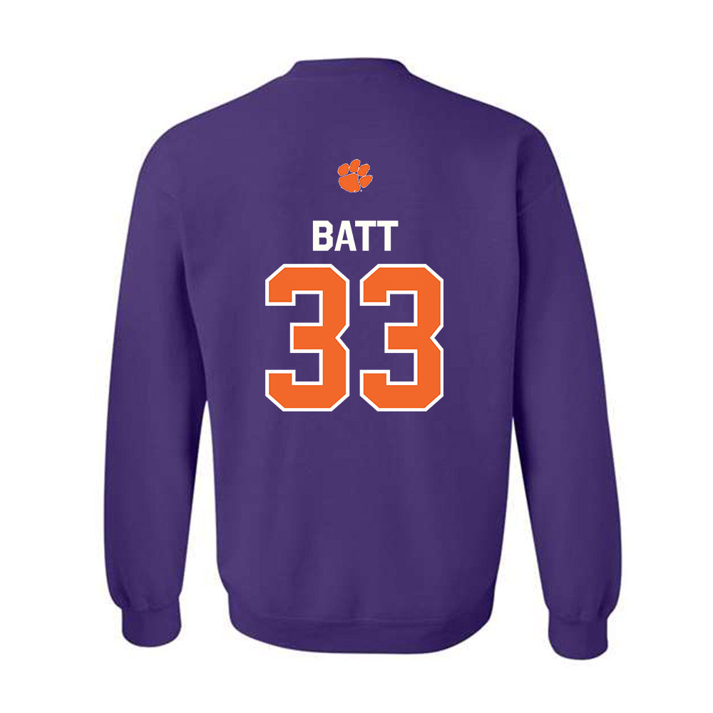 Clemson - NCAA Football : Griffin Batt - Classic Shersey Crewneck Sweatshirt-1