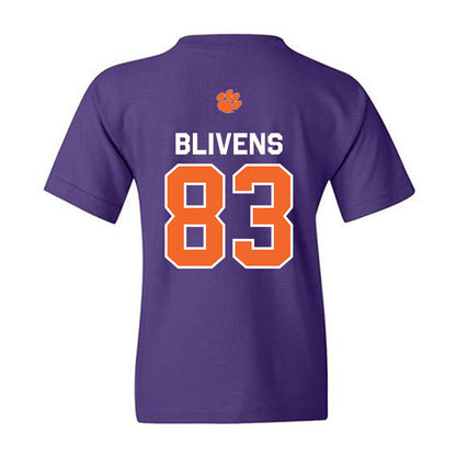 Clemson - NCAA Football : Cam Blivens - Classic Shersey Youth T-Shirt-1