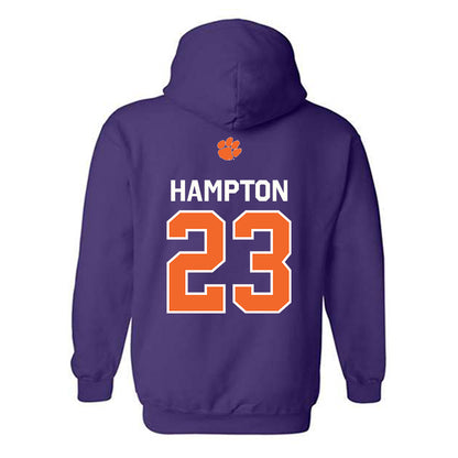 Clemson - NCAA Football : Ashton Hampton - Classic Shersey Hooded Sweatshirt-1