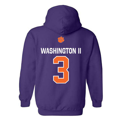 Clemson - NCAA Football : Elliot Washington II - Classic Shersey Hooded Sweatshirt-1