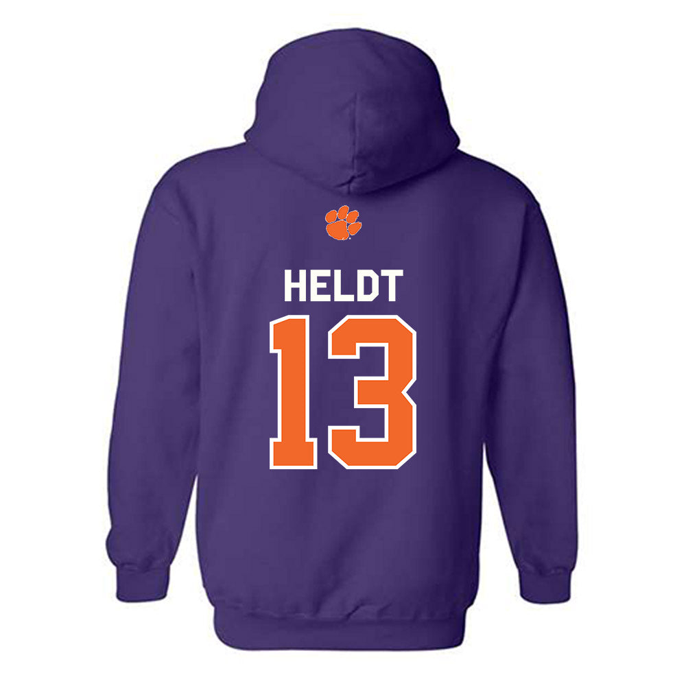 Clemson - NCAA Football : Will Heldt - Classic Shersey Hooded Sweatshirt-1