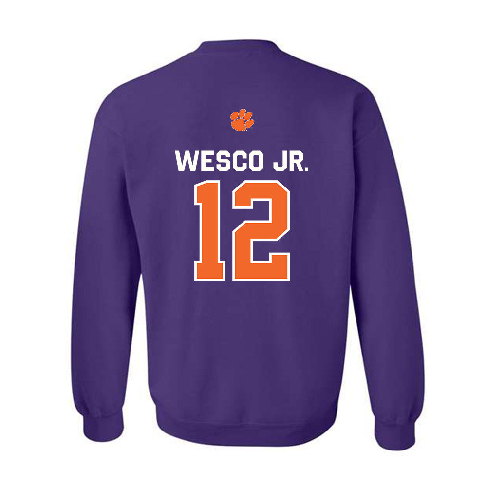 Clemson - NCAA Football : Bryant Wesco Jr. - Classic Shersey Crewneck Sweatshirt-1