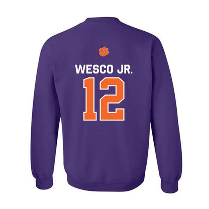 Clemson - NCAA Football : Bryant Wesco Jr. - Classic Shersey Crewneck Sweatshirt-1