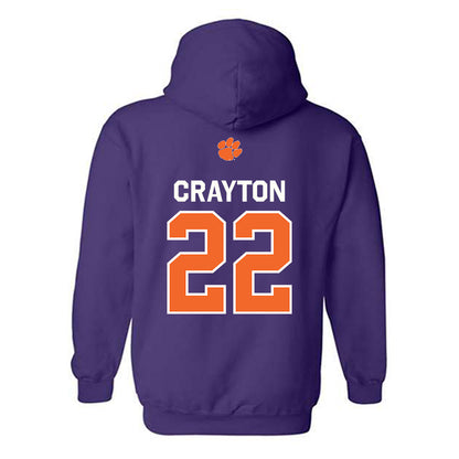 Clemson - NCAA Football : Dee Crayton - Classic Shersey Hooded Sweatshirt-1