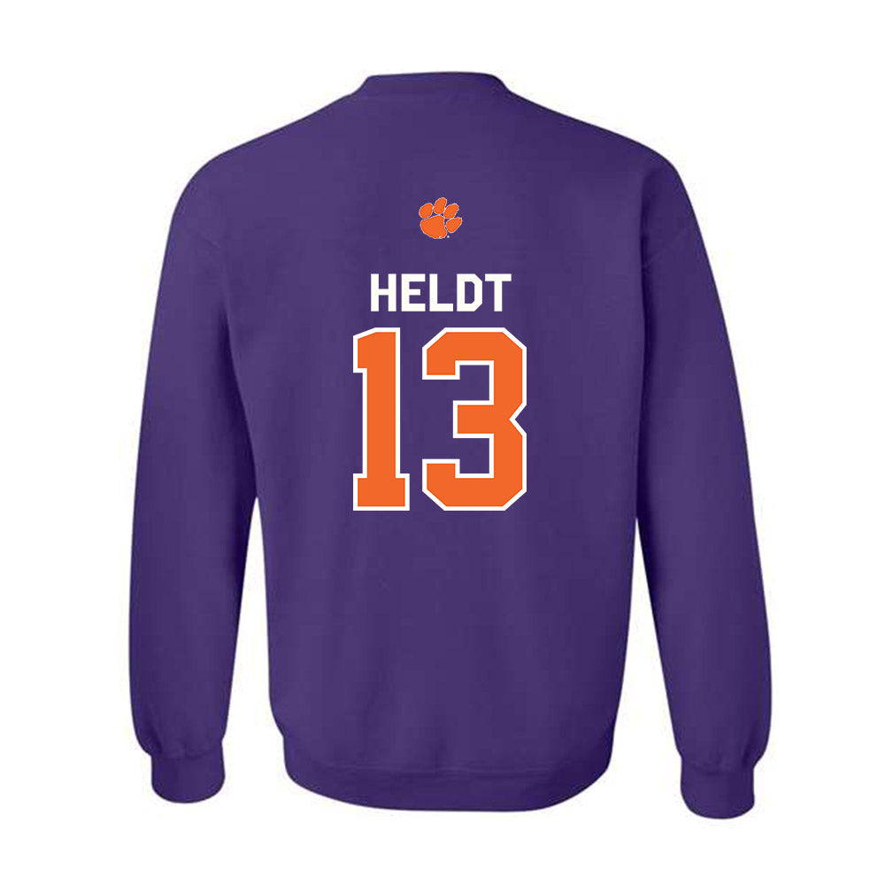 Clemson - NCAA Football : Will Heldt - Classic Shersey Crewneck Sweatshirt-1