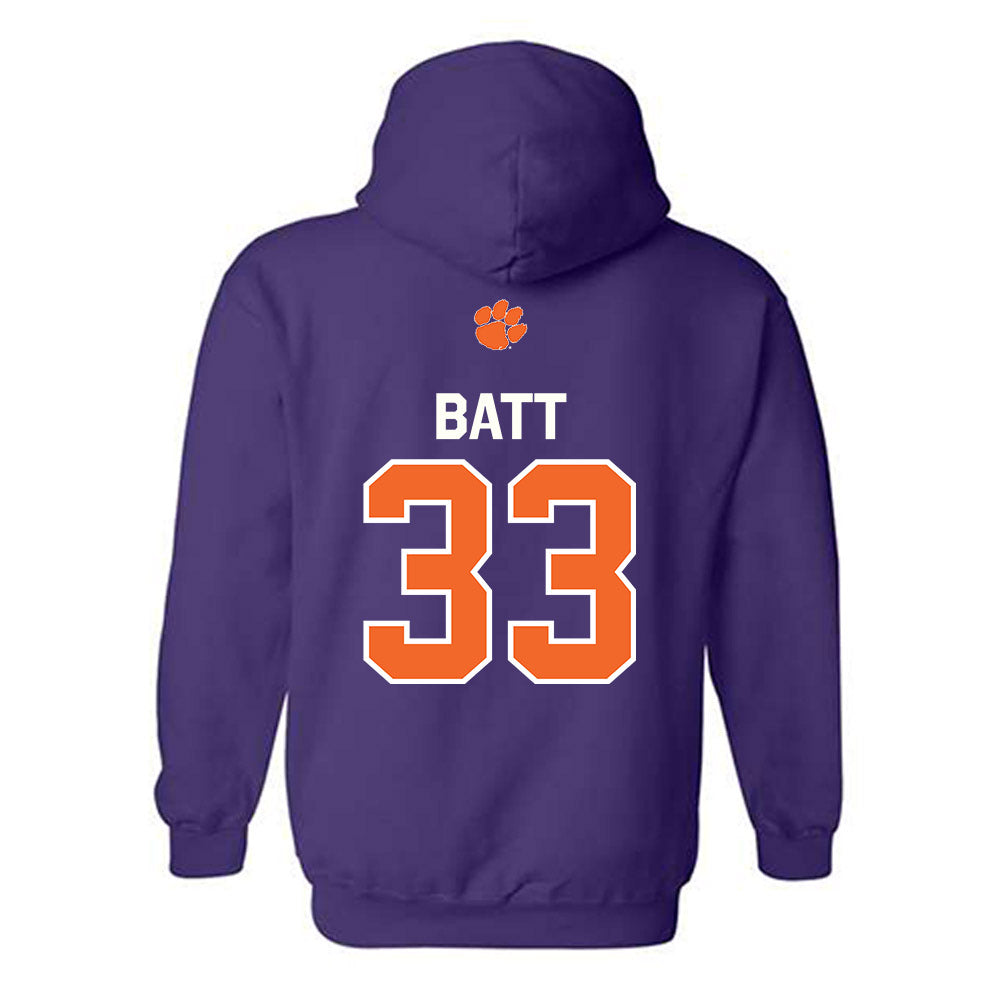 Clemson - NCAA Football : Griffin Batt - Classic Shersey Hooded Sweatshirt-1