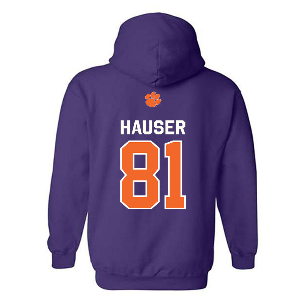 Clemson - NCAA Football : Nolan Hauser - Classic Shersey Hooded Sweatshirt-1