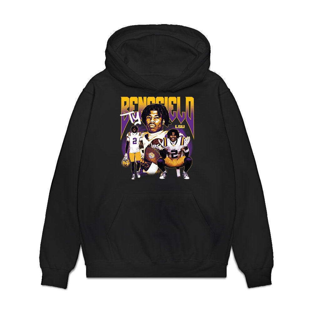 LSU - NCAA Football : Ty Benefield - Collage Premium Hooded Sweatshirt-0