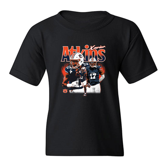 Auburn - NCAA Football : Xavier Atkins - Collage Youth T-Shirt-0