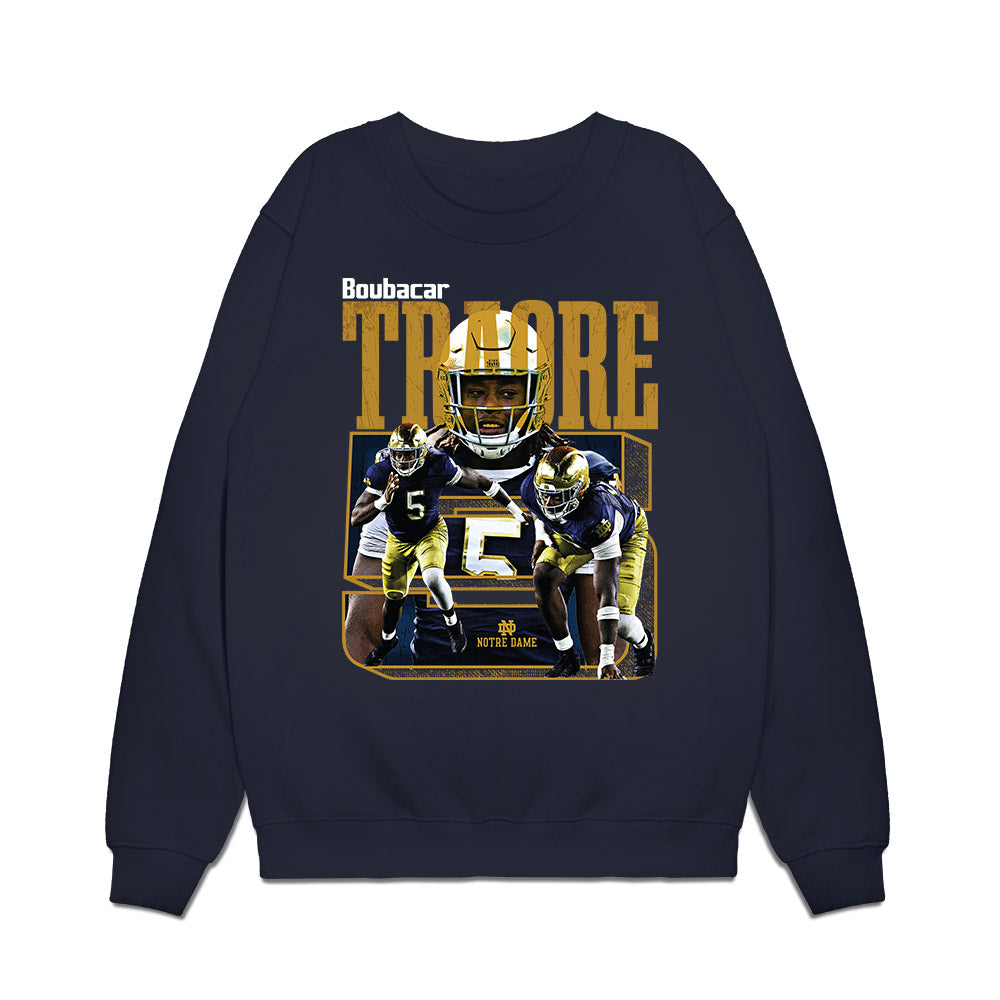 Notre Dame - NCAA Football : Boubacar Traore - Collage Premium Crewneck Sweatshirt-0