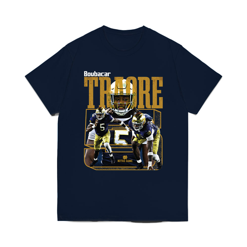 Notre Dame - NCAA Football : Boubacar Traore - Collage Comfort Colors T-Shirt-0
