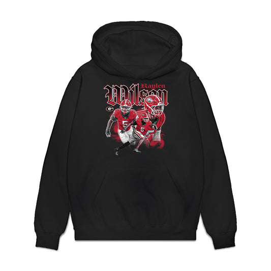 Georgia - NCAA Football : Raylen Wilson - Collage Premium Hooded Sweatshirt-0