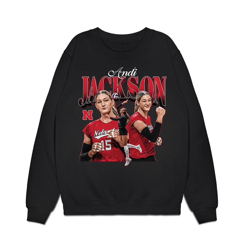 Nebraska - NCAA Womens Volleyball : Andi Jackson - Collage Premium Crewneck Sweatshirt-0