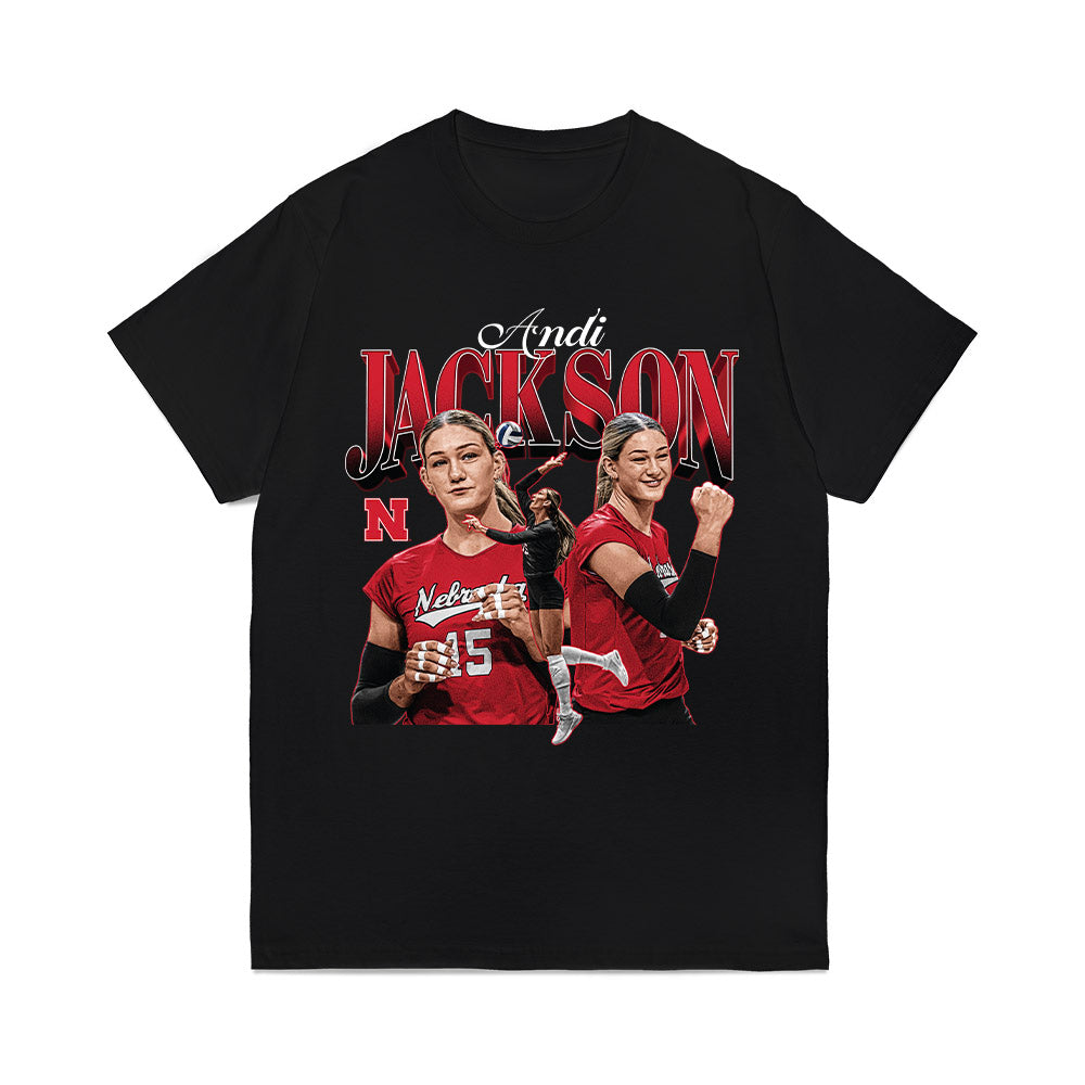 Nebraska - NCAA Womens Volleyball : Andi Jackson - Collage Comfort Colors T-Shirt-0