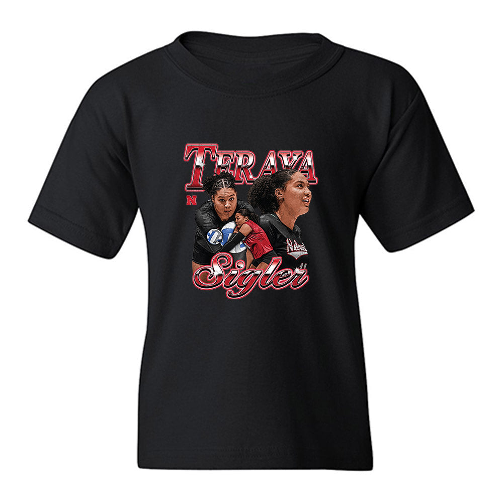 Nebraska - NCAA Womens Volleyball : Teraya Sigler - Collage Youth T-Shirt-0