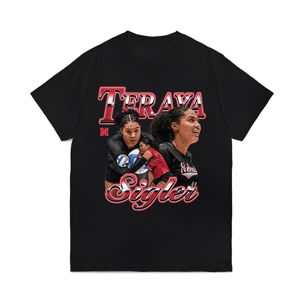 Nebraska - NCAA Womens Volleyball : Teraya Sigler - Collage Comfort Colors T-Shirt-0