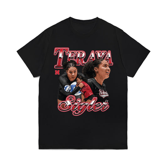 Nebraska - NCAA Womens Volleyball : Teraya Sigler - Collage Comfort Colors T-Shirt-0