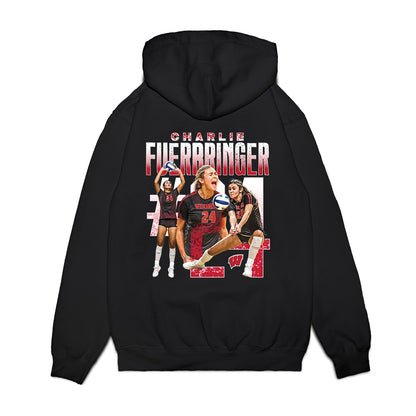 Wisconsin - NCAA Womens Volleyball : Charlie Fuerbringer - Collage Premium Hooded Sweatshirt-1