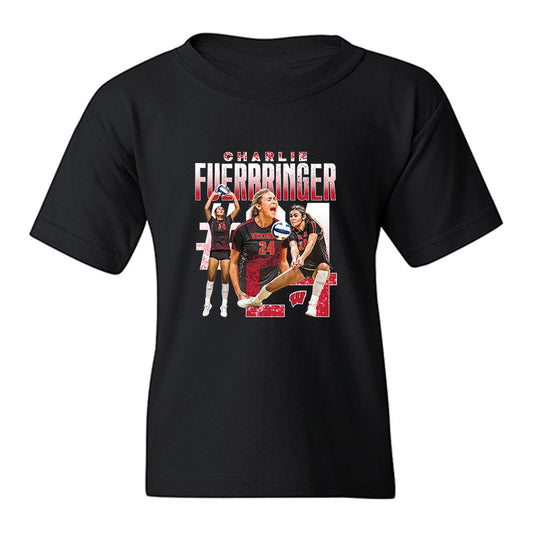 Wisconsin - NCAA Womens Volleyball : Charlie Fuerbringer - Collage Youth T-Shirt-0