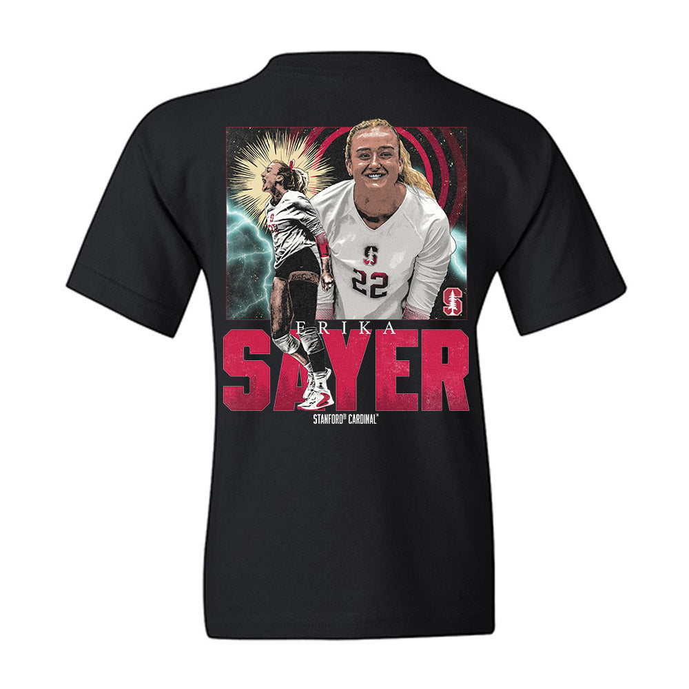Stanford - NCAA Women's Volleyball : Erika Sayer - Collage Youth T-Shirt-1