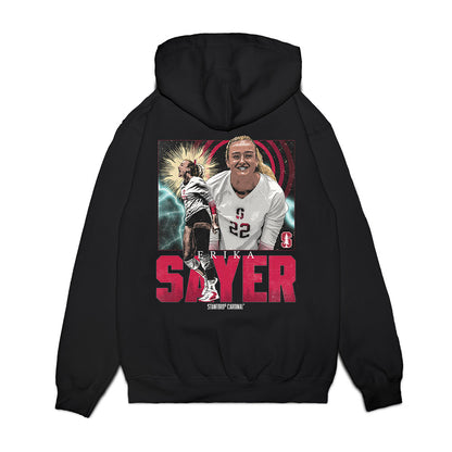 Stanford - NCAA Women's Volleyball : Erika Sayer - Collage Premium Hooded Sweatshirt-1