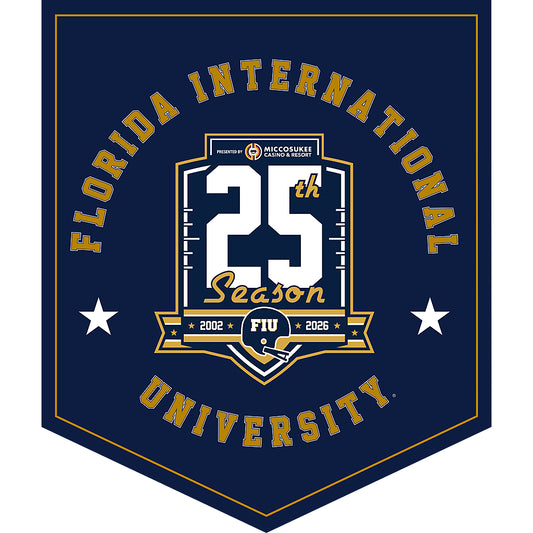 FIU - All NCAA Sports : - 25th Season Pennant - 18" x 21"-0