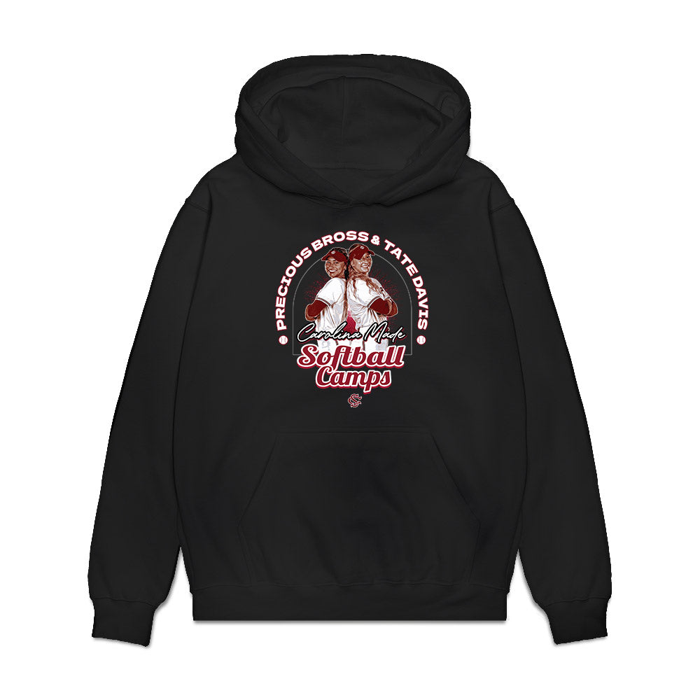 South Carolina - NCAA Softball : Precious Bross & Tate Davis - Softball Camps Premium Hooded Sweatshirt-0
