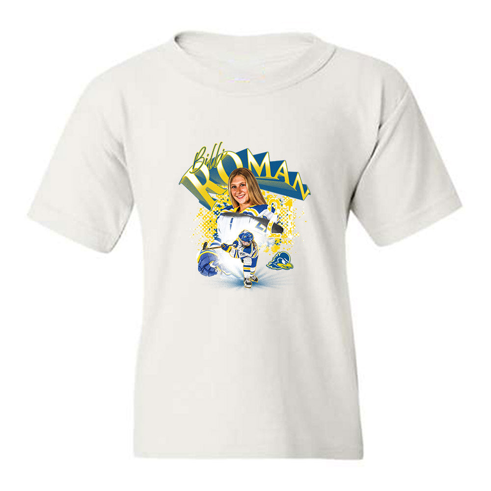 Delaware - NCAA Ice Hockey : Billi Roman - Collage Youth T-Shirt-0