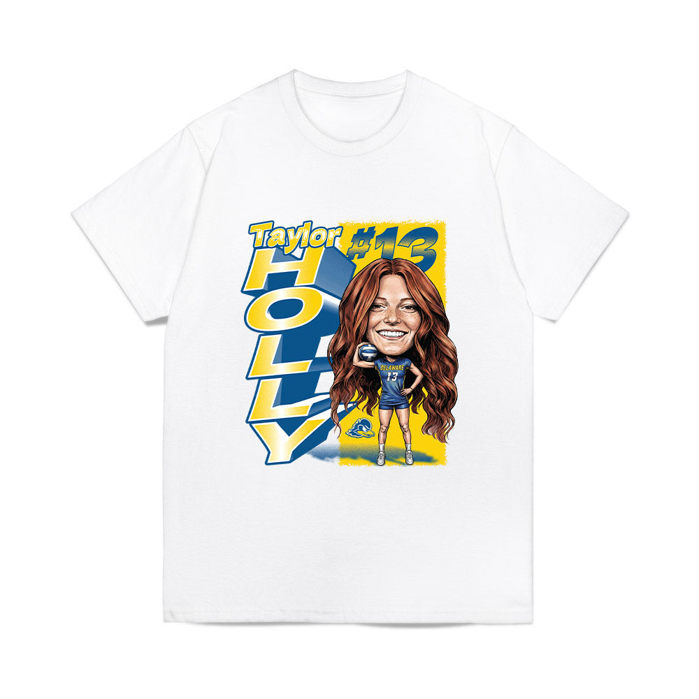 Delaware - NCAA Womens Volleyball : Taylor Holly - Caricature Comfort Colors T-Shirt-0