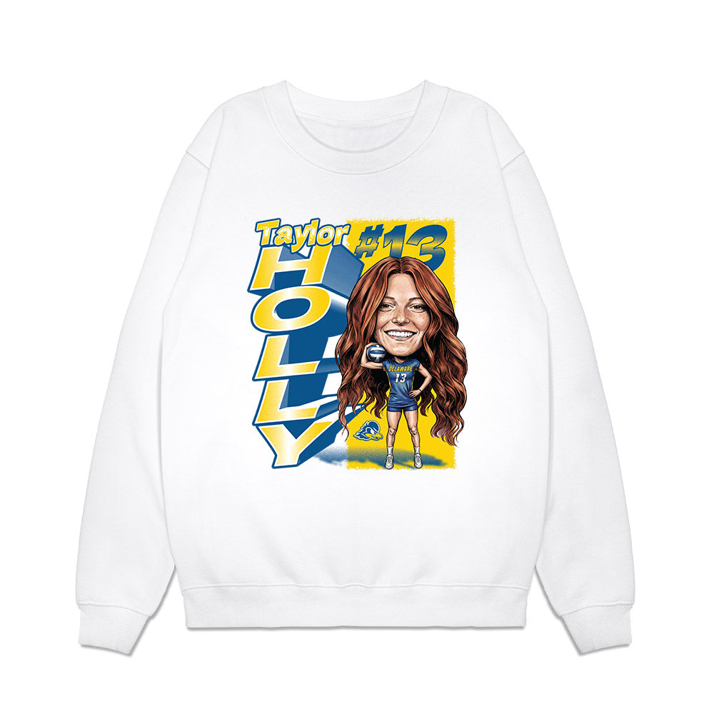 Delaware - NCAA Womens Volleyball : Taylor Holly - Caricature Premium Crewneck Sweatshirt-0