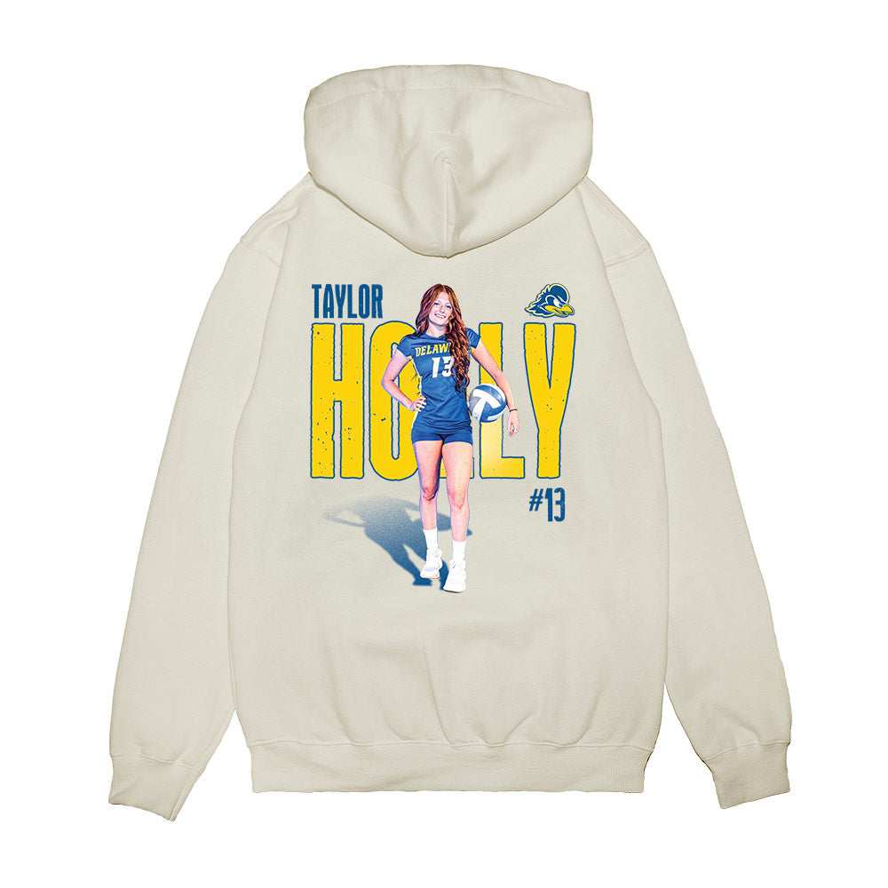 Delaware - NCAA Womens Volleyball : Taylor Holly - Collage Premium Hooded Sweatshirt-1