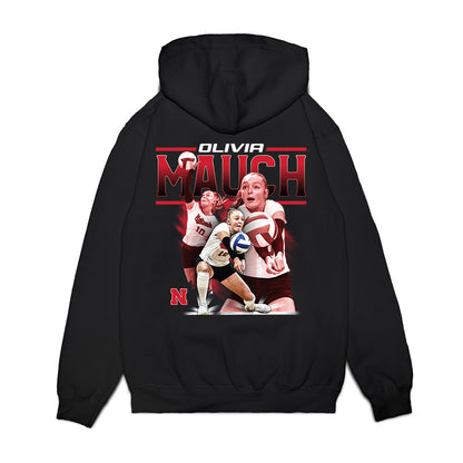 Nebraska - NCAA Womens Volleyball : Olivia Mauch - Collage Premium Hooded Sweatshirt-1