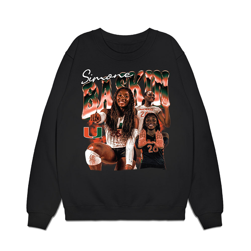 Miami - NCAA Women's Volleyball : Simone Baskin - Collage Premium Crewneck Sweatshirt-0