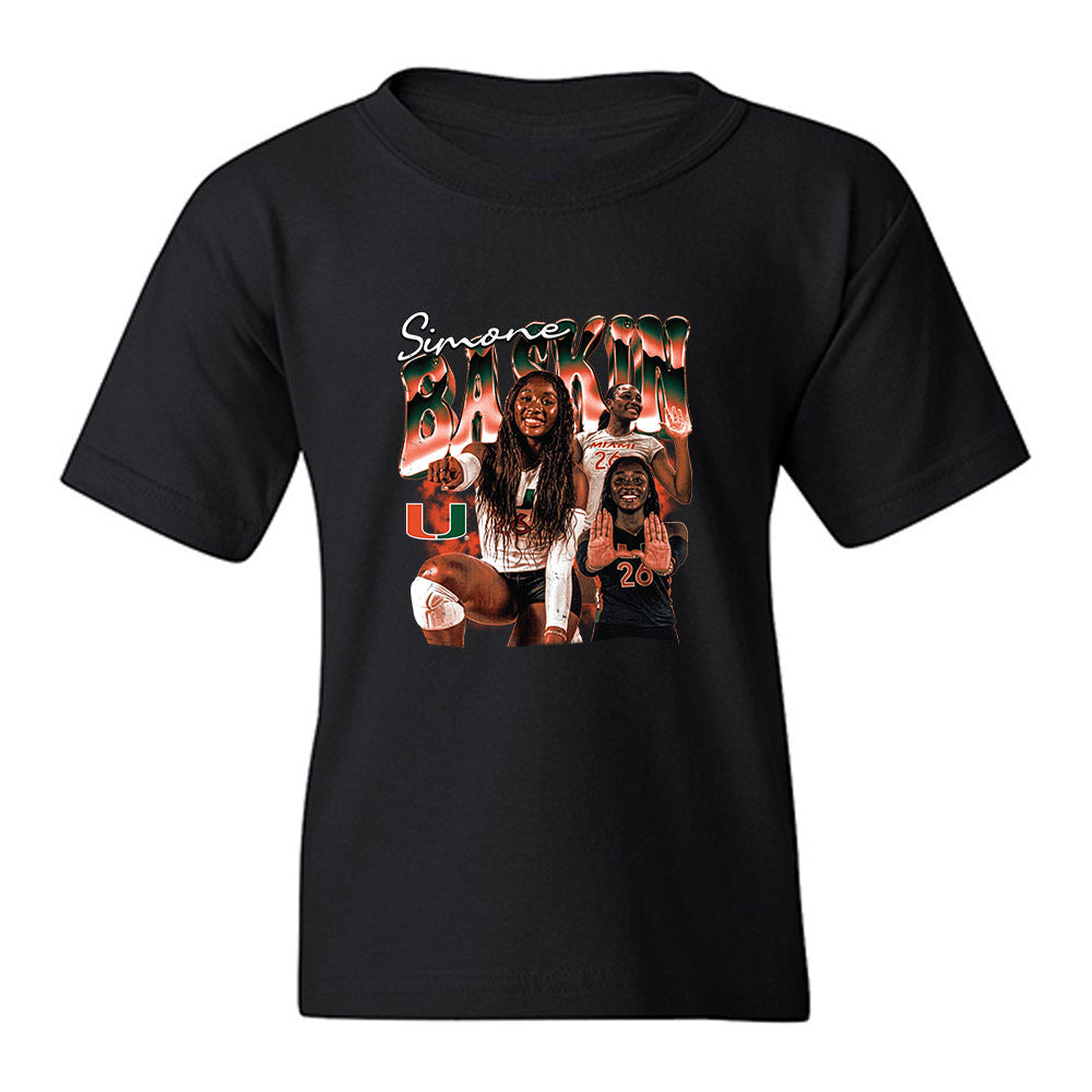 Miami - NCAA Women's Volleyball : Simone Baskin - Collage Youth T-Shirt-0