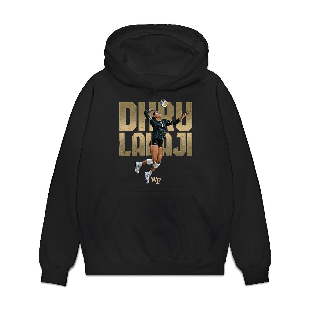Wake Forest - NCAA Womens Volleyball : Dhru Lalaji - Collage Premium Hooded Sweatshirt-0